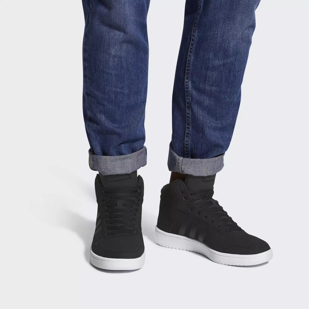 Adidas Hoops 2.0 Mid Tenis De Basketball Negros Para Hombre (MX-99066)